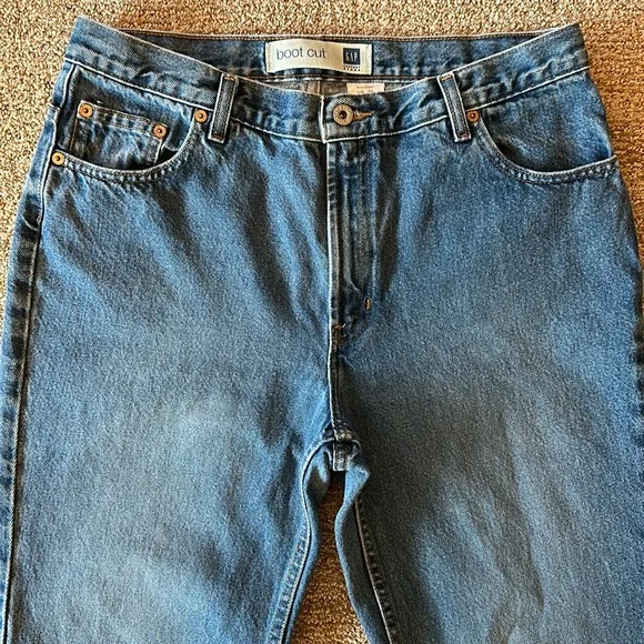 Vintage GAP Factory Bootcut Jeans Sz 14 Long 34L 100% Cotton VG/EUC - Picture 3 of 9